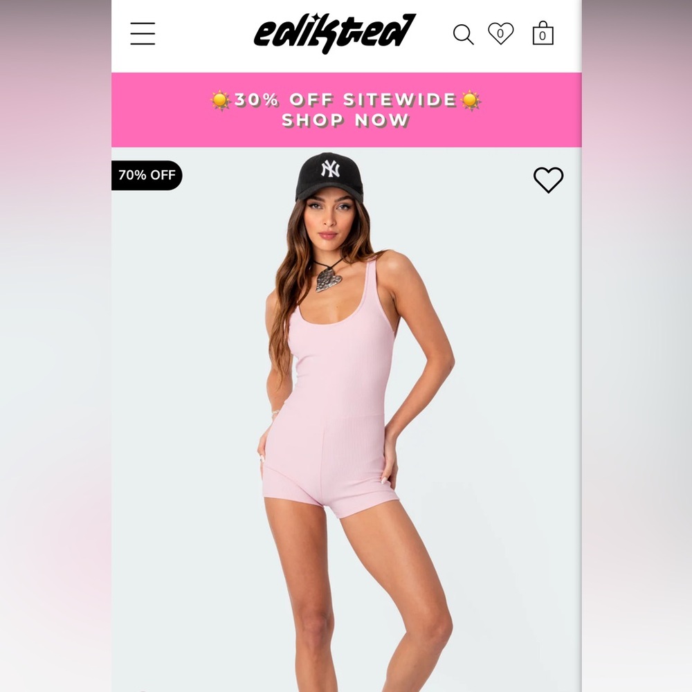Edikted one piece pink romper